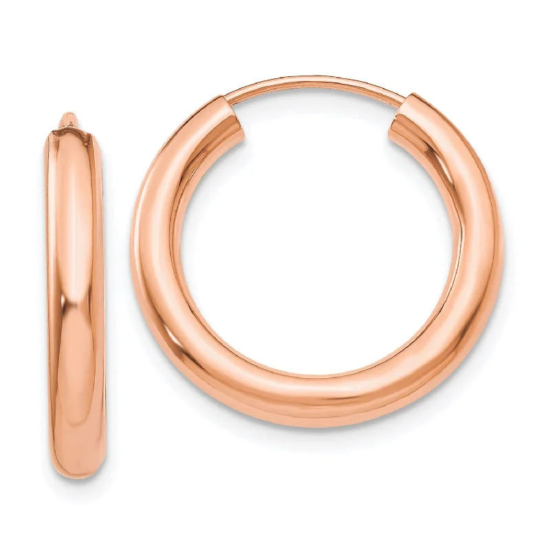 14KT Rose Gold 19X2.85MM Endless Hoop Earrings