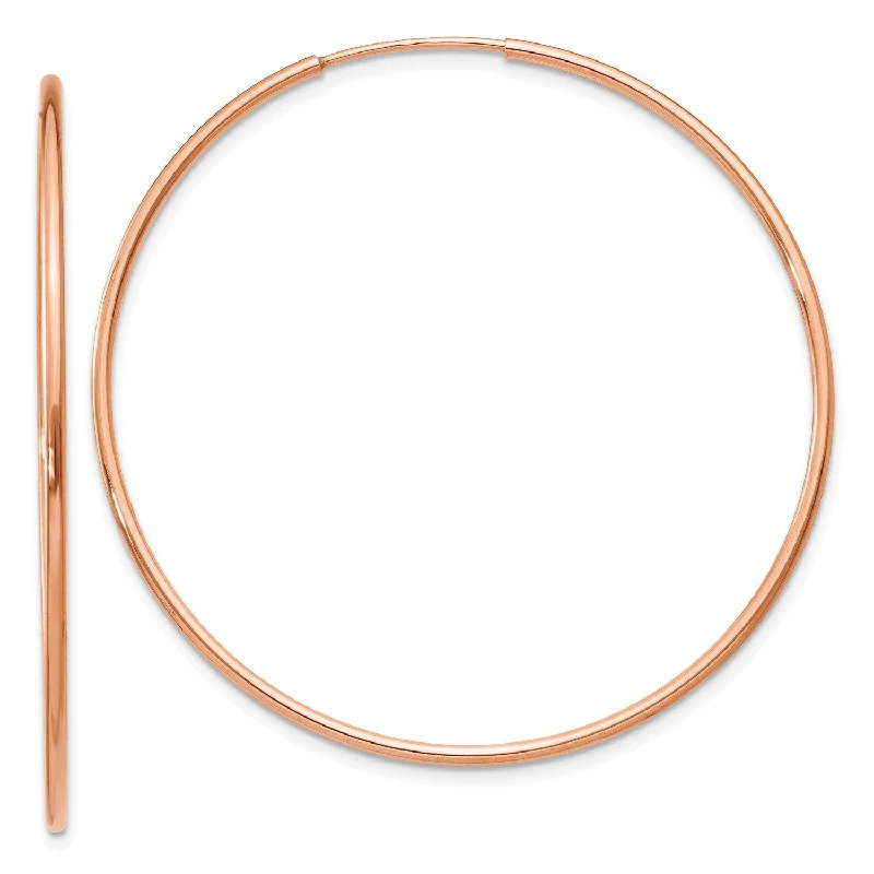 14KT Rose Gold 43X1.2MM Endless Hoop Earrings