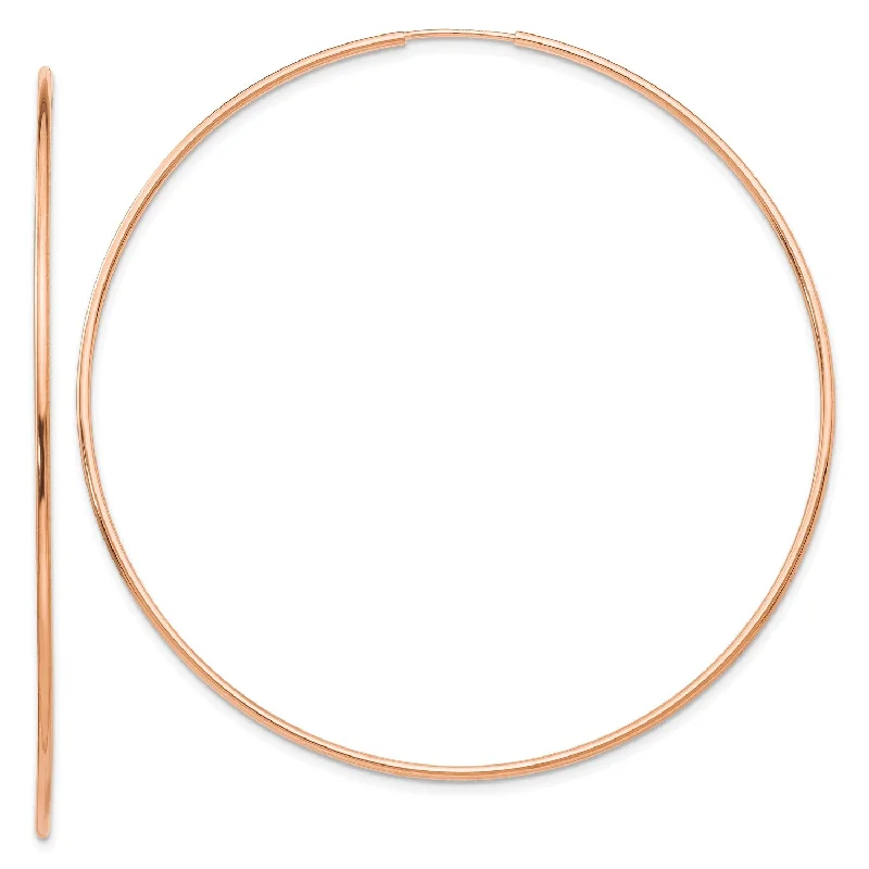 14KT Rose Gold 60X1.2MM Endless Hoop Earrings