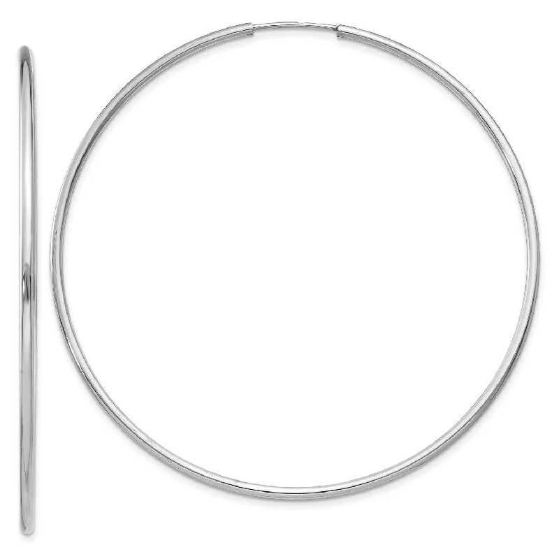 14KT White Gold 56X1.5MM Endless Hoop Earrings