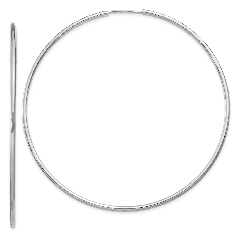 14KT White Gold 63X1.5MM Endless Hoop Earrings