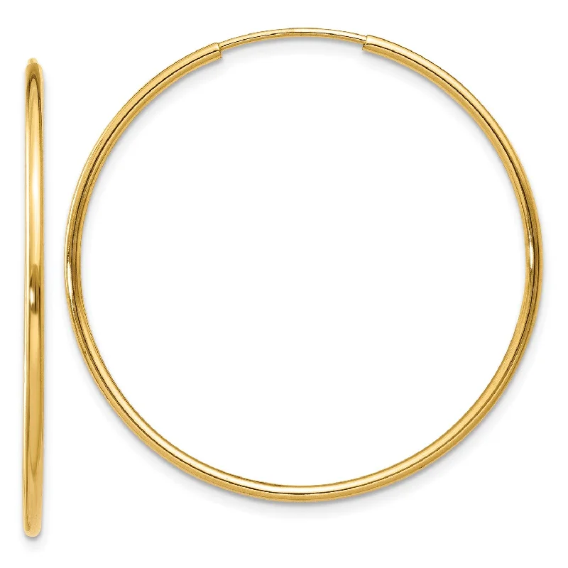 14KT Yellow Gold 30X1.25MM Hoop Earrings