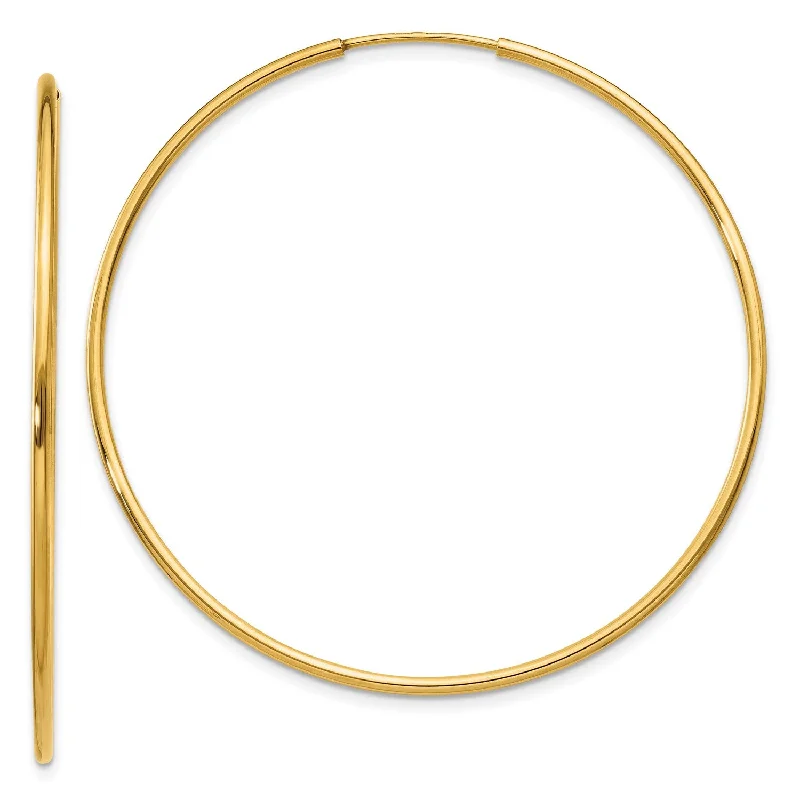 14KT Yellow Gold 45X1.25MM Endless Hoop Earrings