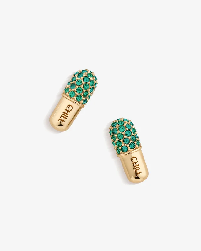 Chill Pill Pavé Stud Earrings