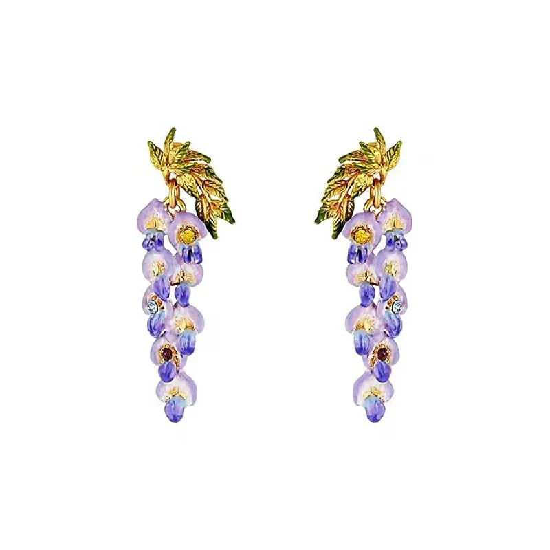 Copper Wisteria Flower Earrings