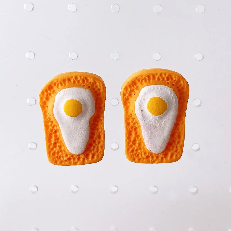 Instant Shipping! Eggy Toast Earrings