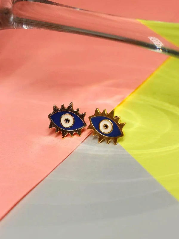 Evil Eye Stud Dark Blue