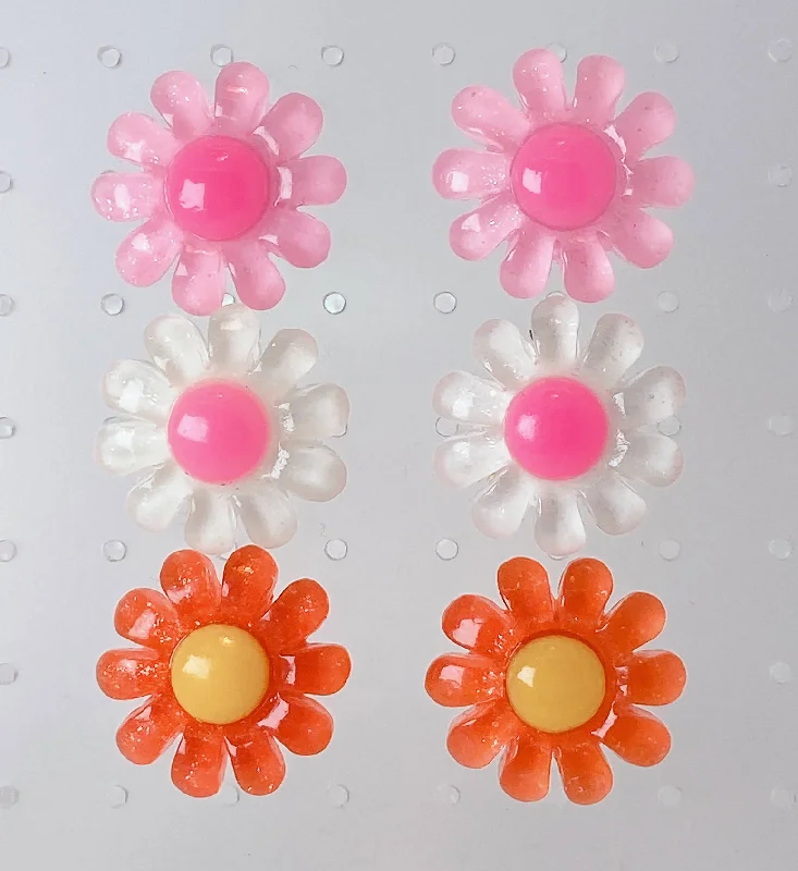 Instant Shipping! Flower Power Earrings (3 Colors)