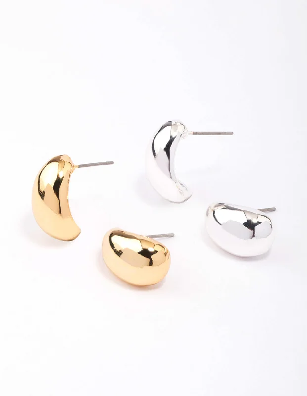 Gold & Silver Plated Bubble Stud Earring Pack