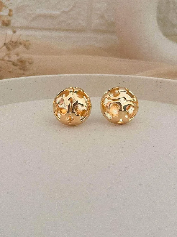 Golden Ball Stud Earings