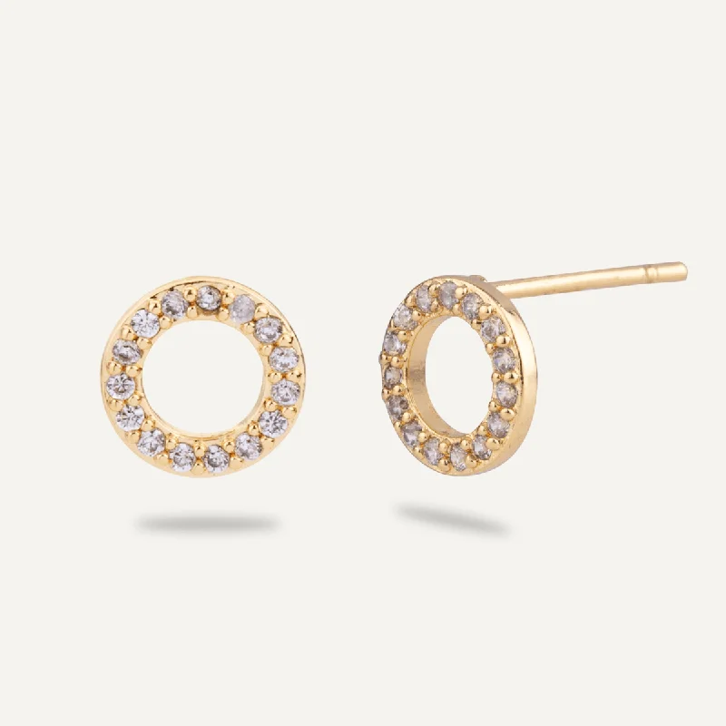 Keira Cubic Zirconia Stud Earrings In Gold-Tone