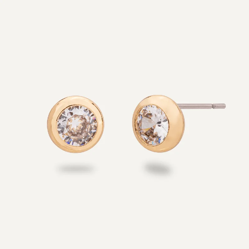 Keira Crystal Stud Earrings In Gold-Tone