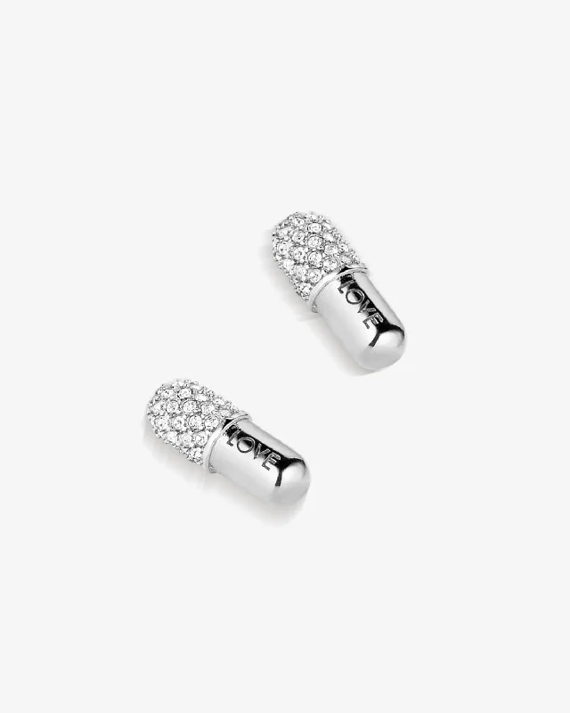 Love Pill Pavé Stud Earrings