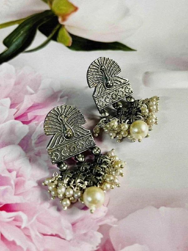 Peacock Pearl Drop Earring