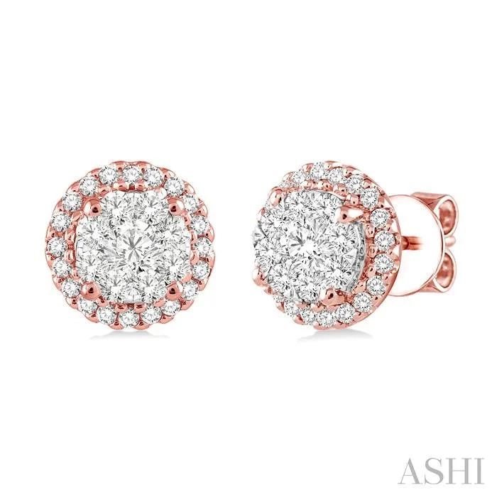 ROUND SHAPE HALO LOVEBRIGHT ESSENTIAL DIAMOND EARRINGS