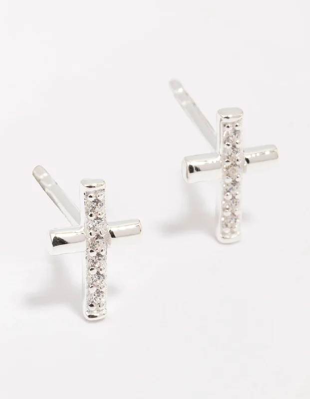 Sterling Silver Cubic Zirconia Stud Earrings