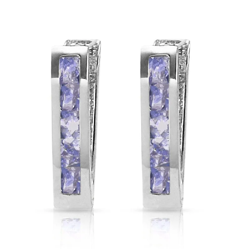 0.95 Carat 14K Solid White Gold Consequences Tanzanite Earrings