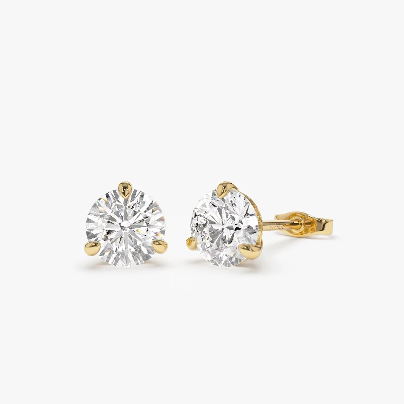 1.50 ctw 14k Martini Setting Round Lab Grown Diamond Studs - Alice