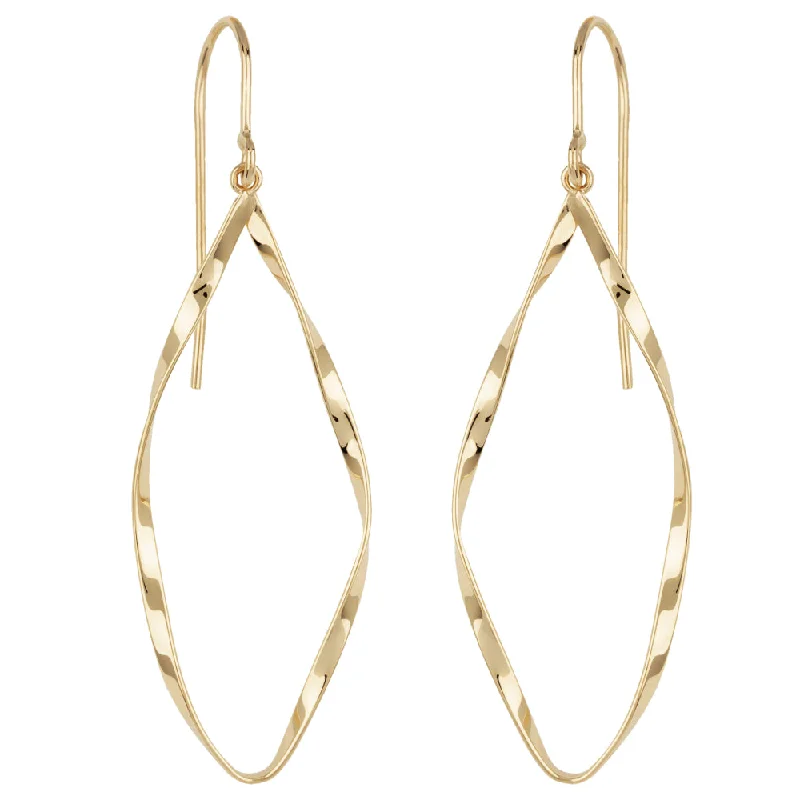 14k Gold Twist Drop Earrings