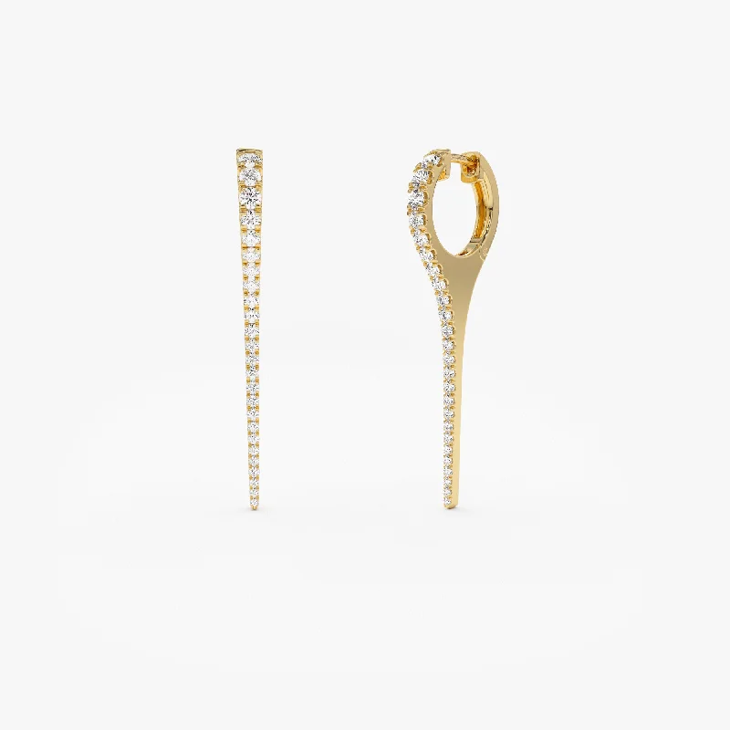 14k Medium Diamond Dagger Earrings