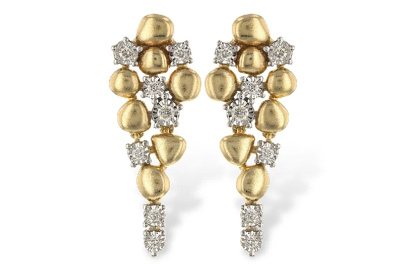 14K Two Tone Gold 0.20ctw Diamond Cascade Drop Earrings by Allison Kaufman