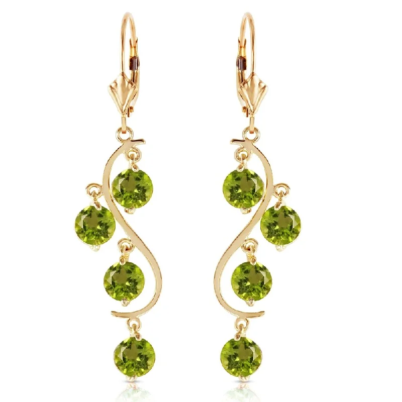 4.95 Carat 14K Solid Gold Grape Peridot Earrings