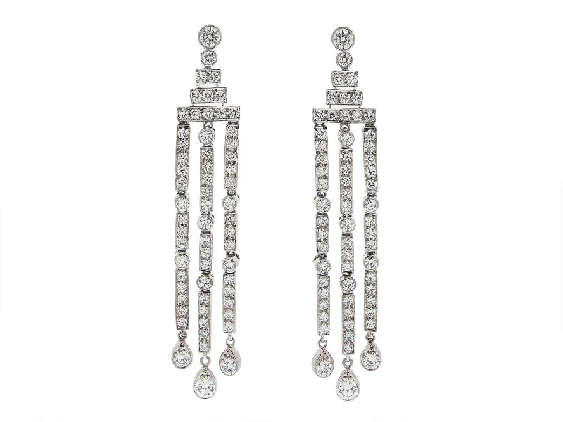 Tiffany & Co. 'Jazz' Triple-bar Diamond Drop Earrings in Platinum