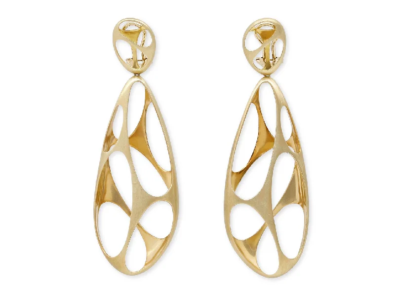 Modernist Drop Earrings in 18K Gold