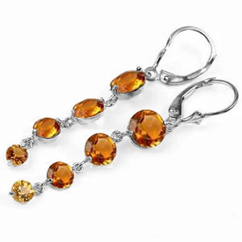 7.8 CTW 14K Solid White Gold Hope Will Find You Citrine Earrings