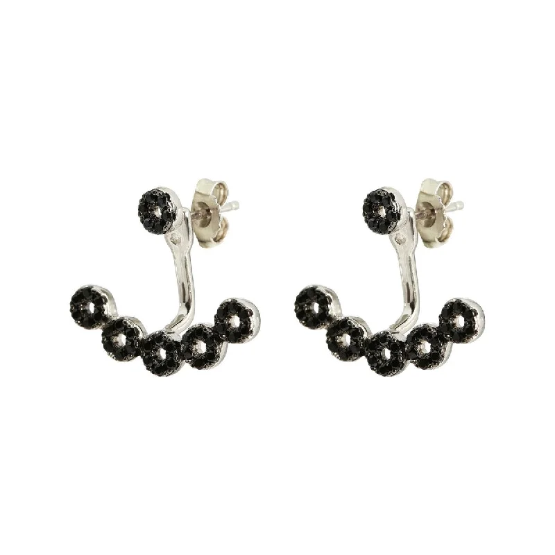 925 Sterling Silver Black Spinel Stud Earrings