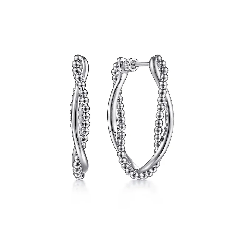 925 Sterling Silver Bujukan Intricate 30mm Hoop Earrings