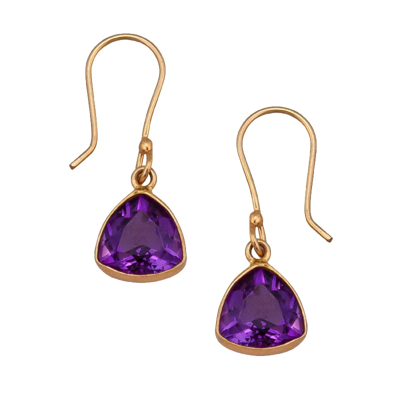 Alchemia Amethyst Trillion Drop Earrings