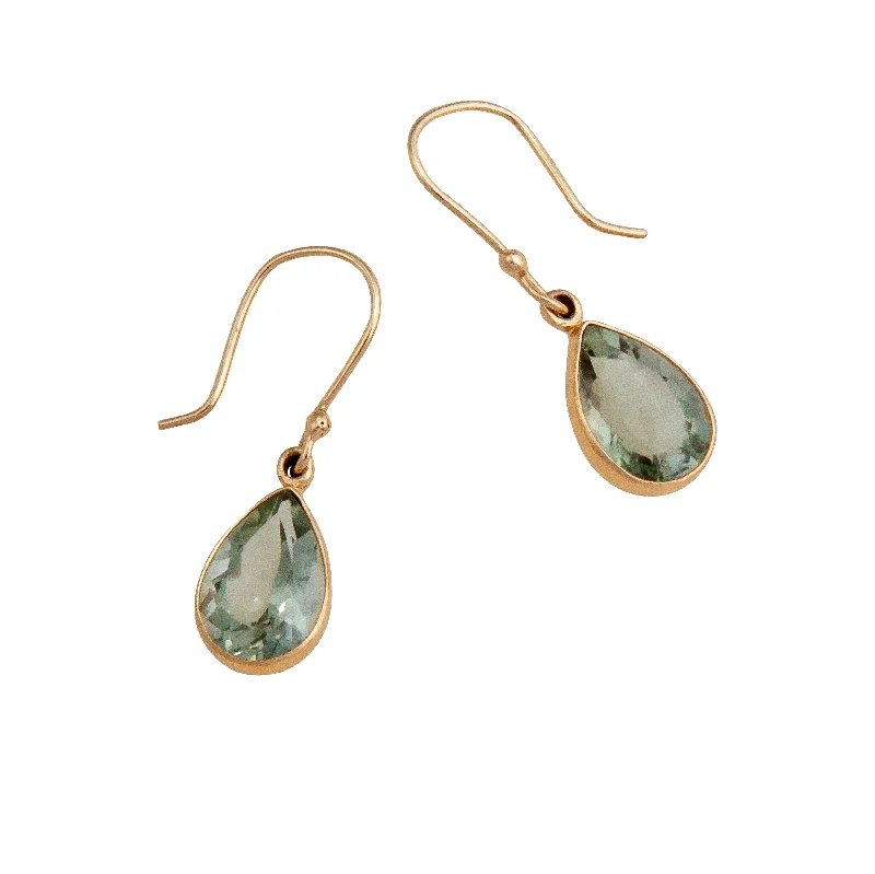 Alchemia Green Amethyst Teardrop Drop Earrings