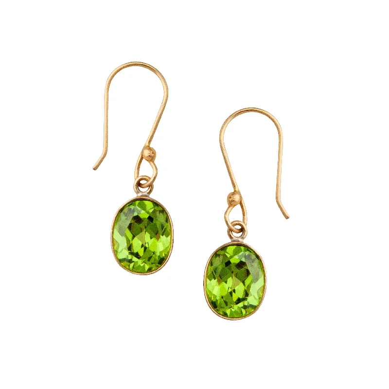 Alchemia Lab Created Peridot Oval Drop Earrings