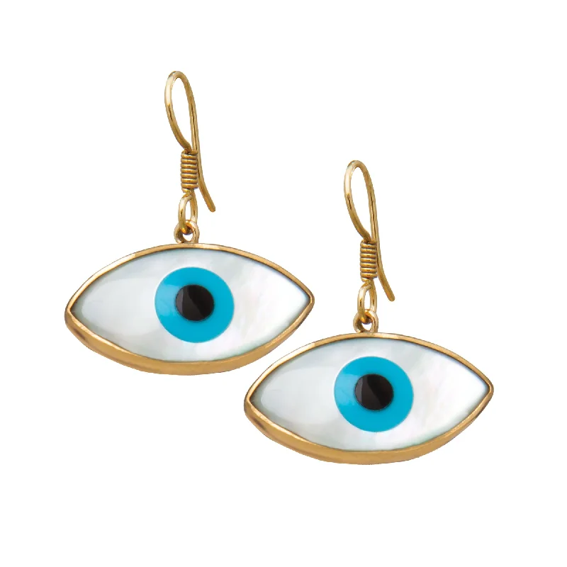 Alchemia Mother of Pearl Evil Eye Drop Earrings