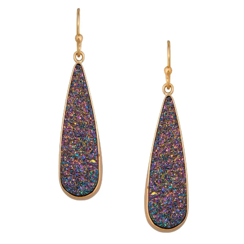 Alchemia Rainbow Druzy Teardrop Earrings