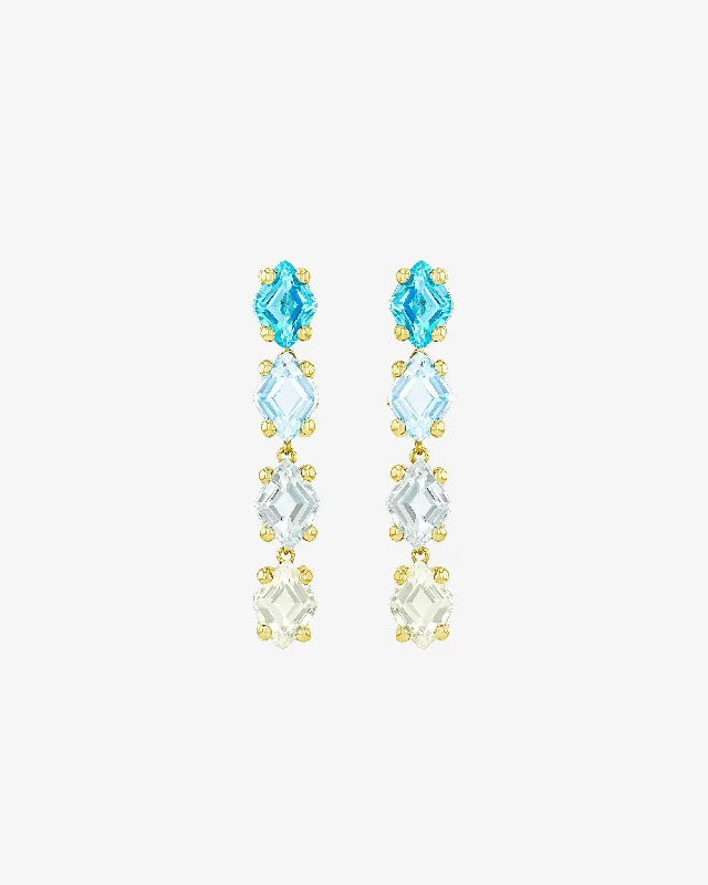 Amalfi Diamond Cut Blue Ombre Mini Drop Earrings