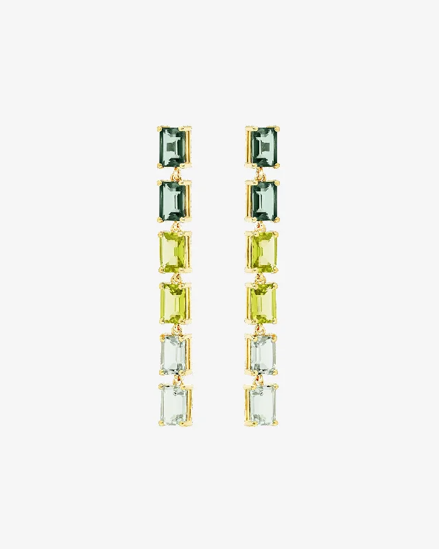 Amalfi Emerald Cut Green Ombre Midi Drop Earrings