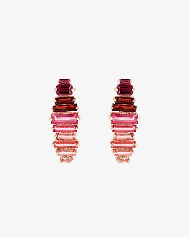 Amalfi Horizontal Red Ombre Drop Earrings