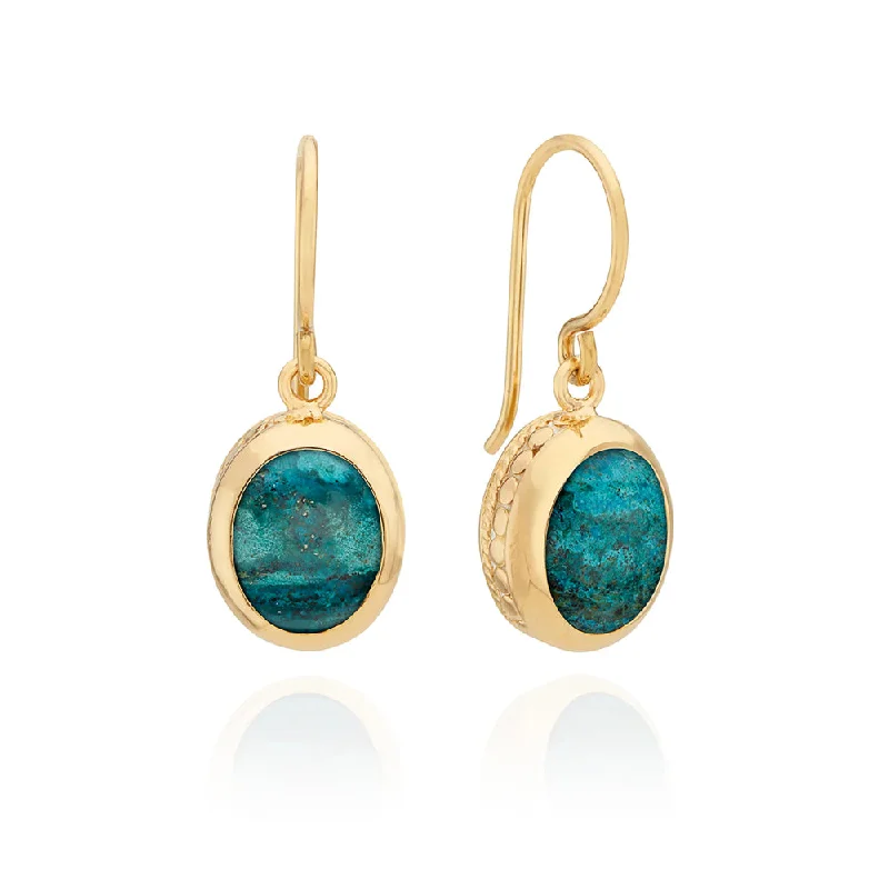 Anna Beck Malachite Chrysocolla Drop Earrings