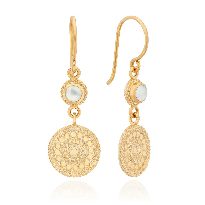 Anna Beck Mother of Pearl and Disc Drop Earrings