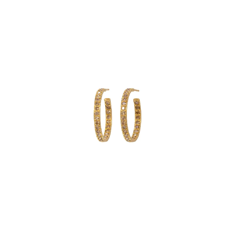 Caroline Ellen Cognac Diamond Hoops