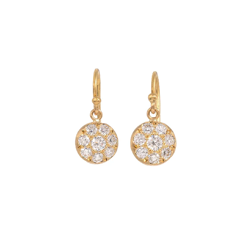 Caroline Ellen Small Pave Lentil Earrings