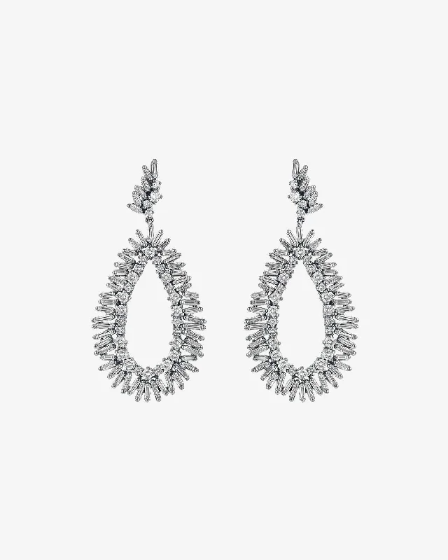 Classic Diamond Midi Tear Drop Earrings