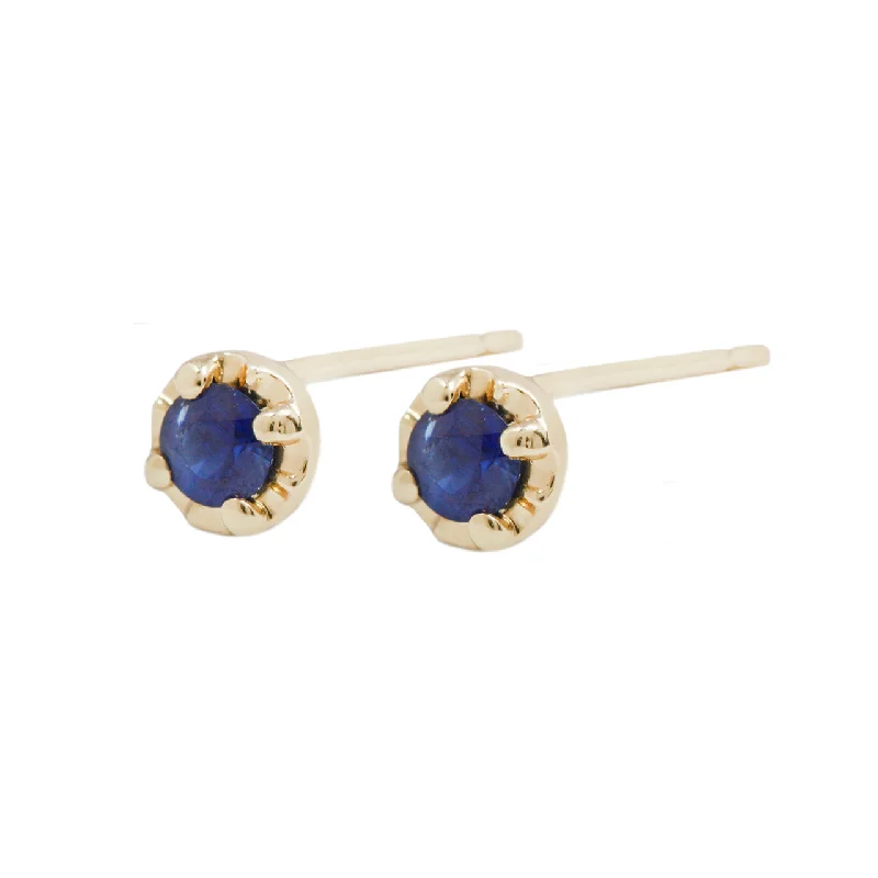 Blue sappphire prong studs