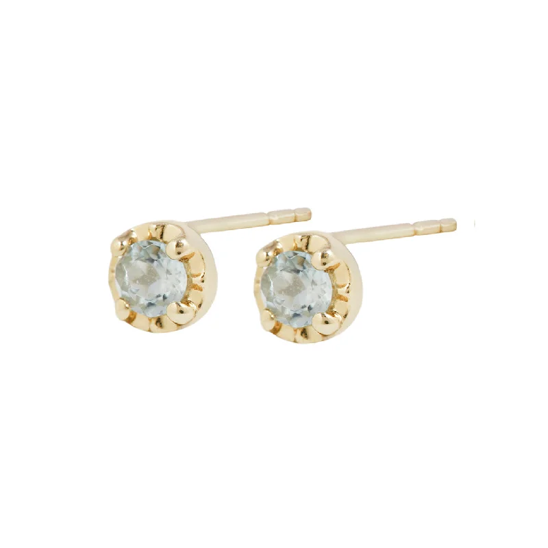 Aquamarine prong studs