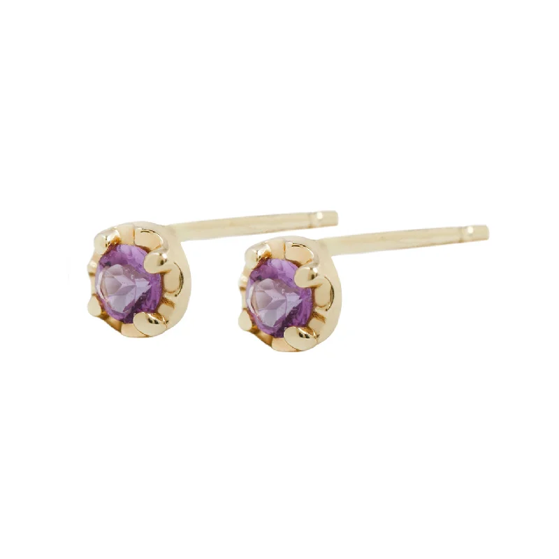 Amethyst prong studs