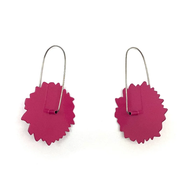 Coreopsis Flower Patch Earrings - Deep Pink