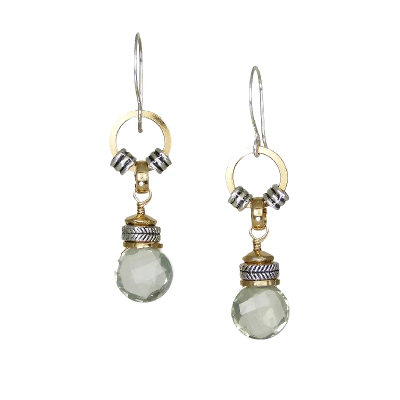 Drop Earrings - Small Green Amethyst