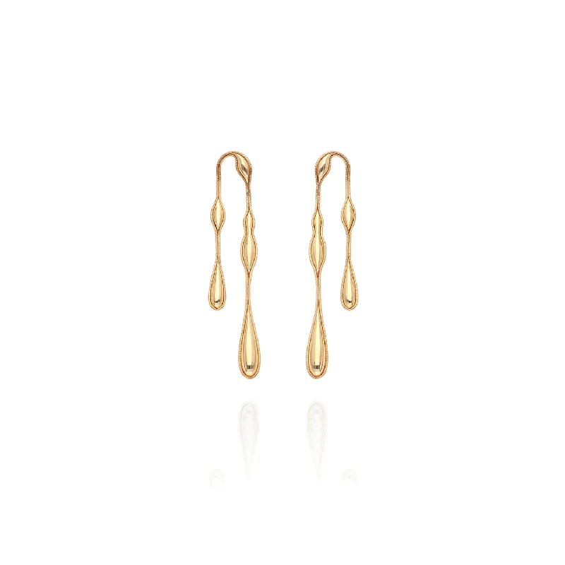 Fernando Jorge 'Fluid' Gold Doubled Earrings